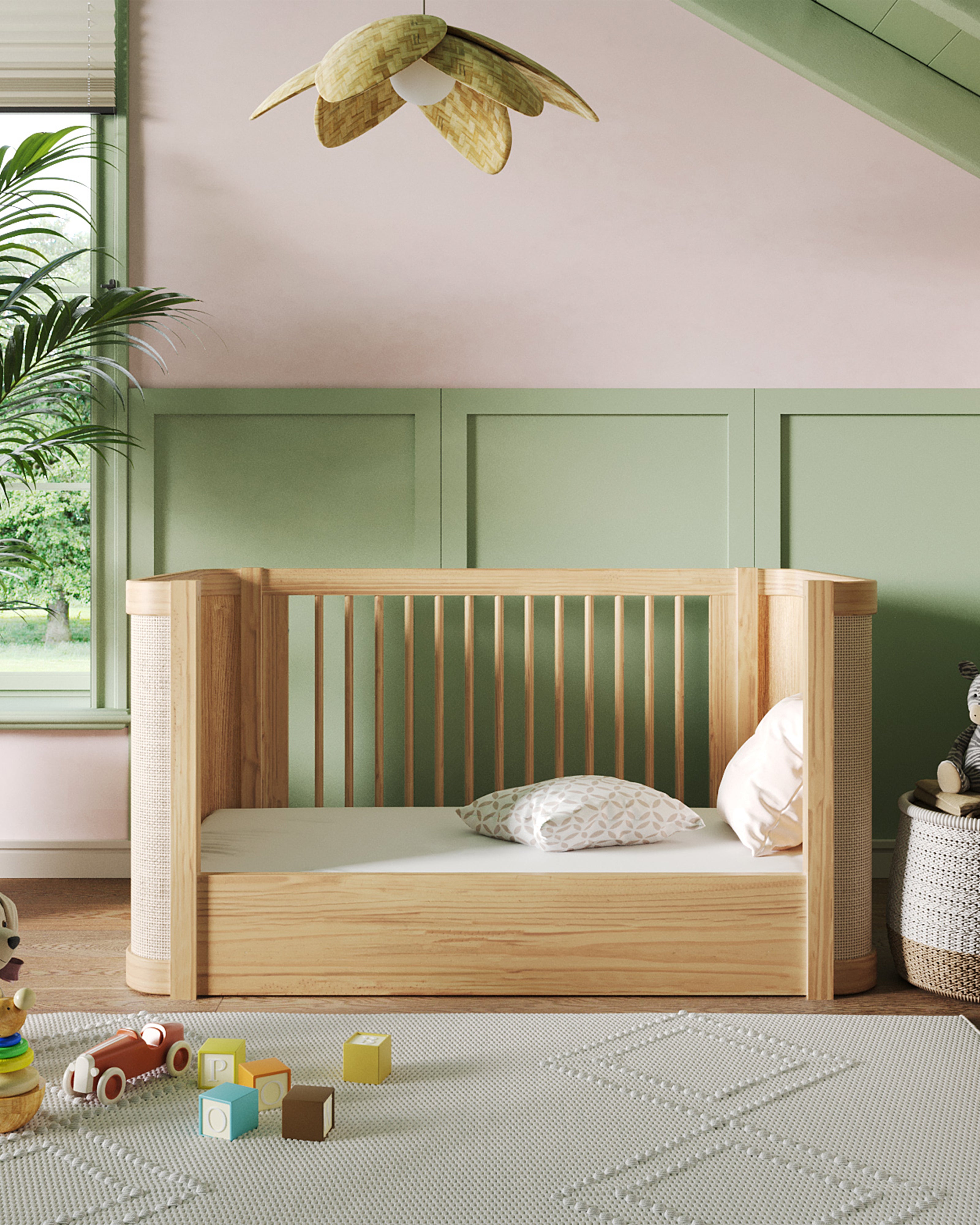 The Island Wave Crib Convertible Crib to Toddler Bed Nestig