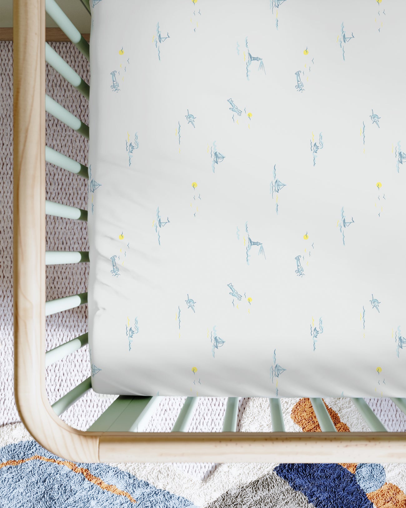 Set Sail Crib Sheet Set