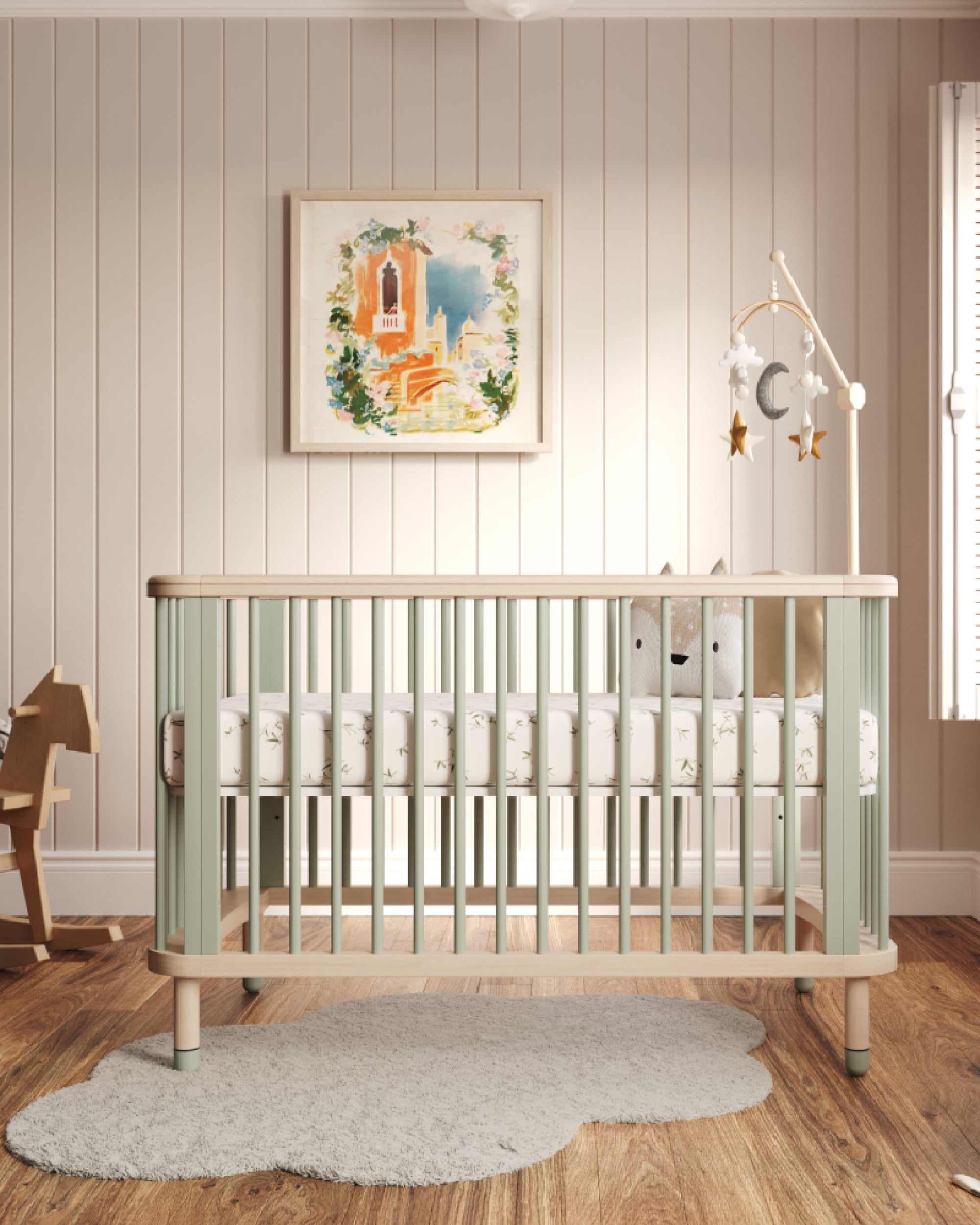 Tan crib on sale