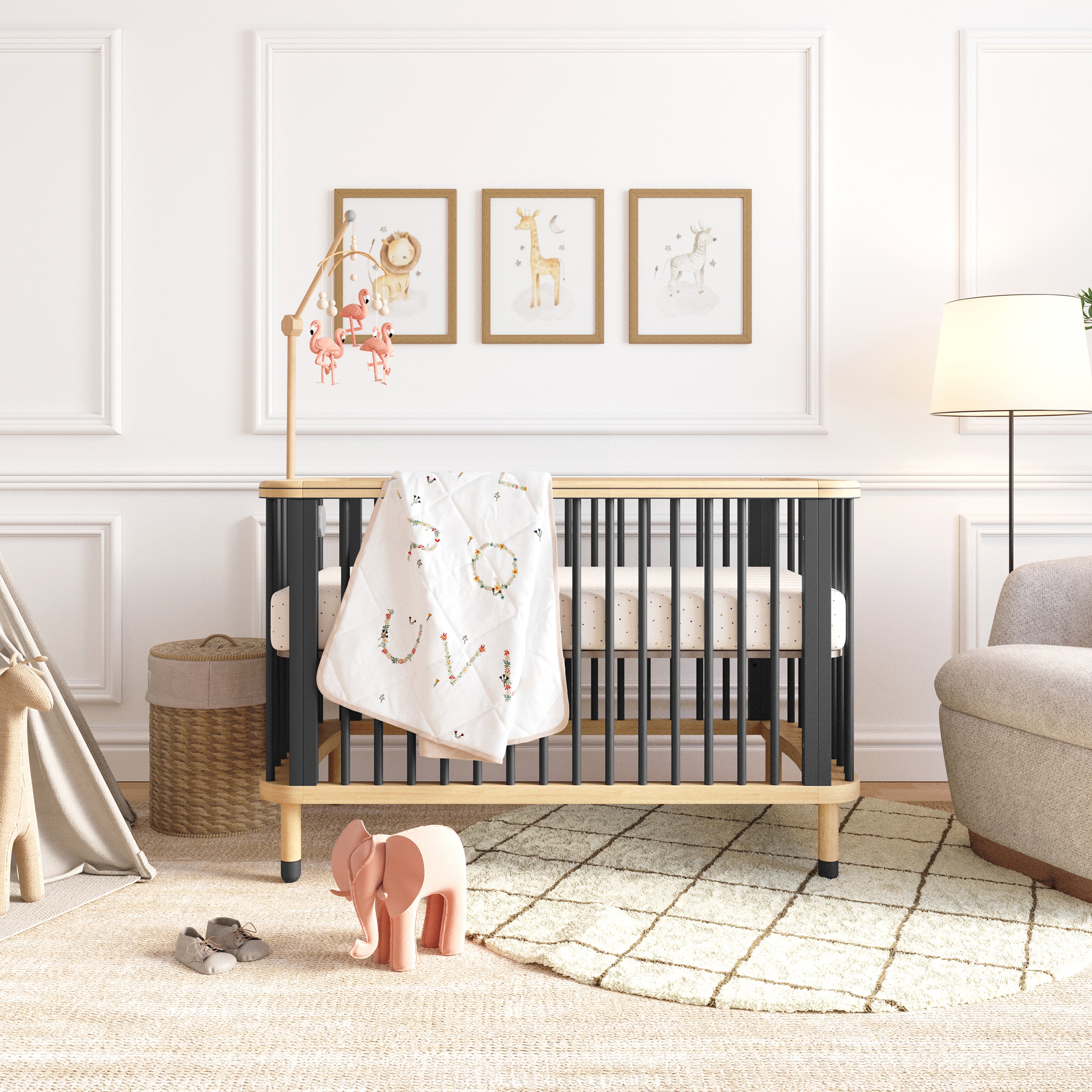 Natural best sale wooden crib