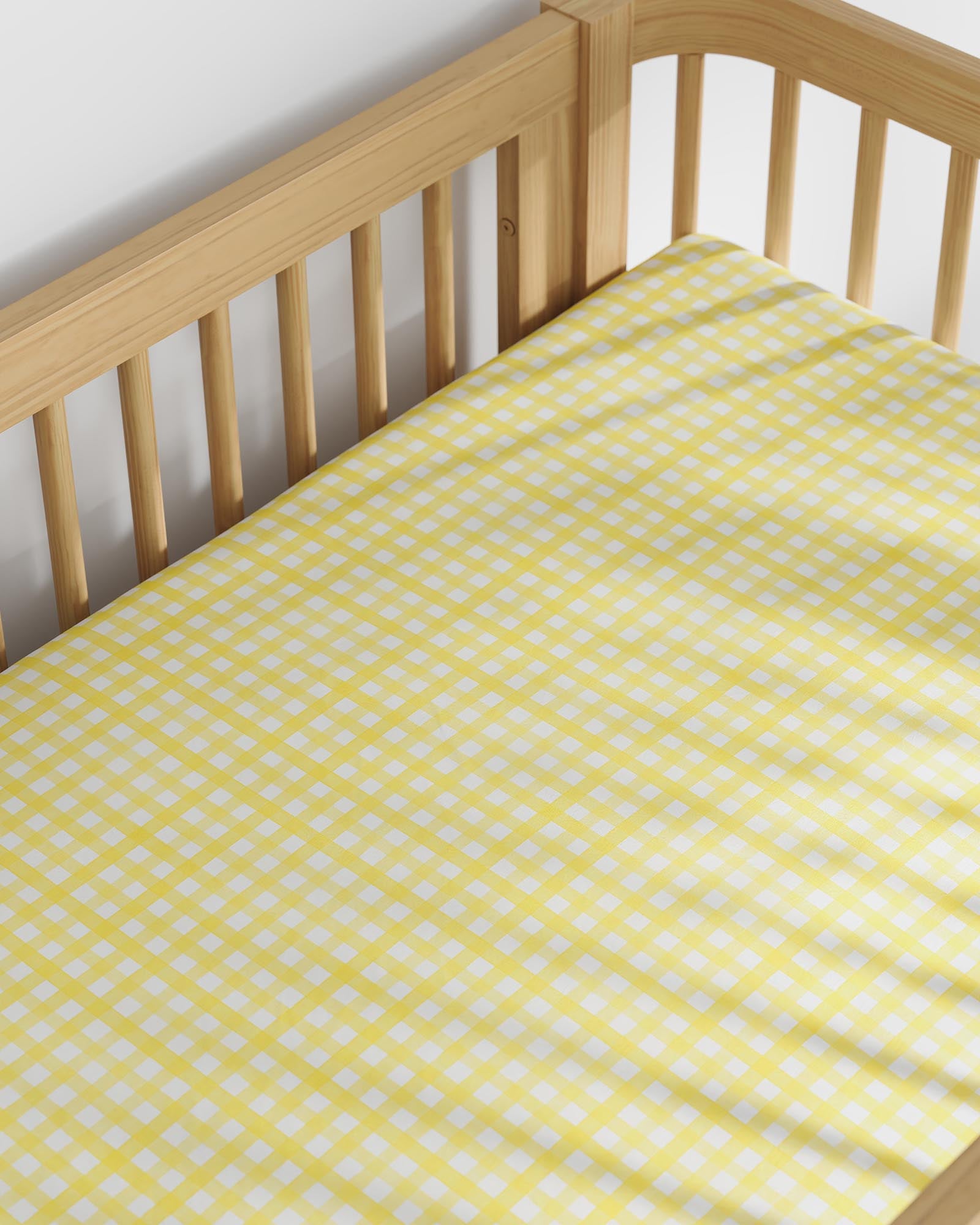 Gingham Sheet Set Organic Crib Sheets Nestig