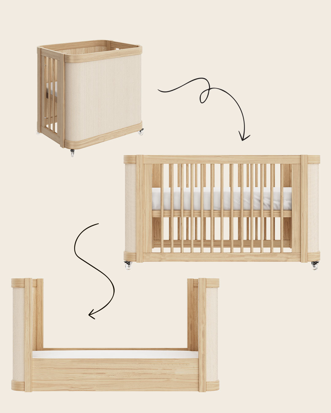 Hardwood cribs best sale